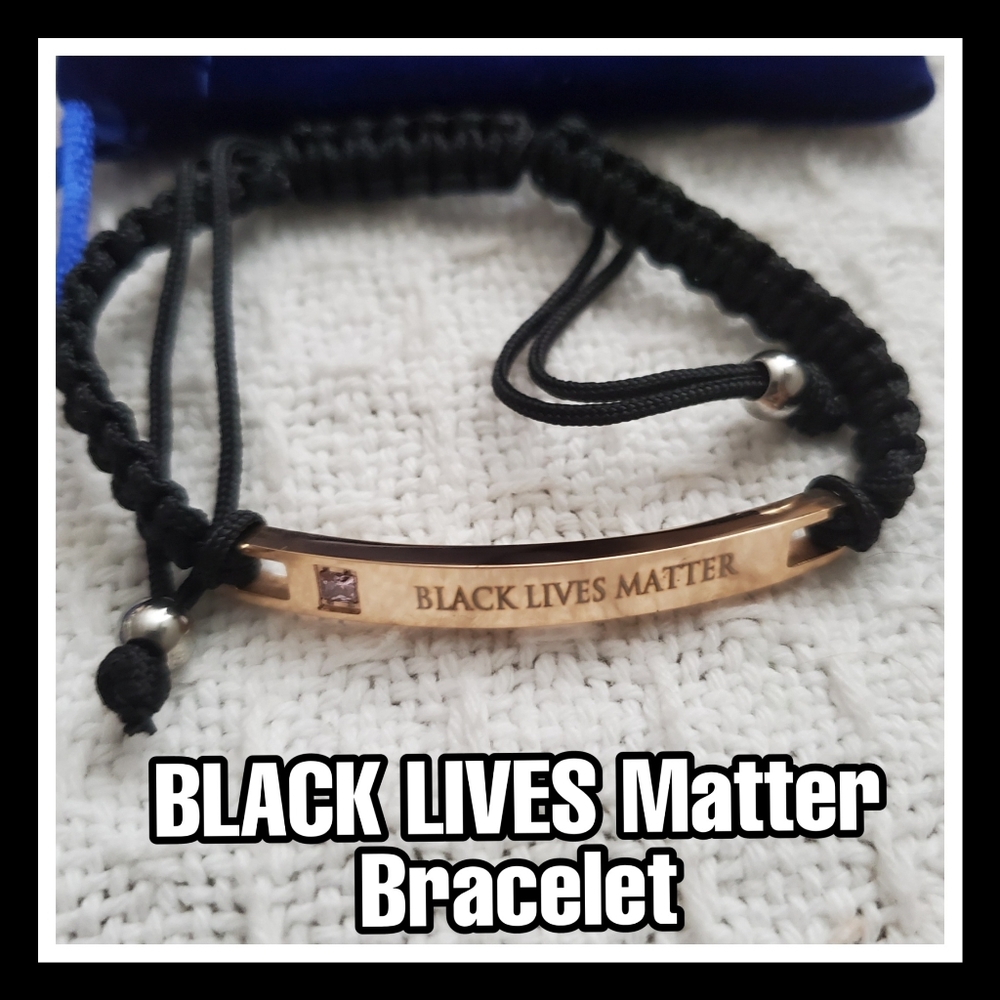 NWT BLM BLACK LIVES MATTER CUSTOM STAINLESS STEEL ADJUSTABLE BRACELET UNISEX